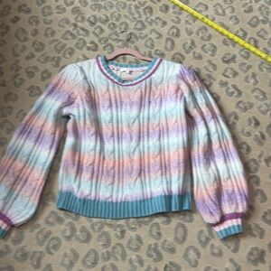 KARLIE cable yarn Sweater Large preloved pink purple